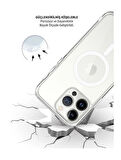 iPhone 14 Pro için Kılıf Kamera Korumalı Magsafe Wireless Şarj Özellikli Şeffaf Kılıf