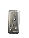 H01 Dijital Göstergeli Dahili Çoklu Kablolu 10000 mAh Powerbank SİYAH
