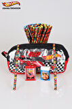 YENİ SEZON LİSANSLI HOT WHEELS KALEM ÇANTASI,2 ADET KURŞUN KALEM,SİLGİ VE ÇİFT BIÇAKLI KALEMTRAŞ KIRTASİYE SETİ