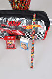 YENİ SEZON LİSANSLI HOT WHEELS KALEM ÇANTASI,2 ADET KURŞUN KALEM,SİLGİ VE ÇİFT BIÇAKLI KALEMTRAŞ KIRTASİYE SETİ