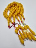 Zeyzun Usta İmzalı Bilek Boy Efe Maskot Sıkma Kehribar Tesbih 16x11 mm Kapsül Kesim