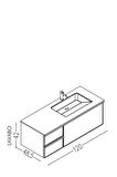 Evora 120 Cm Alt Modül - Siyah 