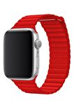 Megafox Apple Watch Seri 2/3/4/5/6/7/8/Se Suni Deri Loop Kordon 38-40-41 Mm Uyumlu 