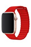 Megafox Apple Watch Seri 2/3/4/5/6/7/8/Se Suni Deri Loop Kordon 38-40-41 Mm Uyumlu 