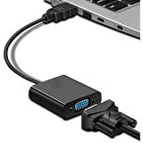 Hdmi To Vga Kablo Tablet Projeksiyon Notebook Uyumlu Siyah