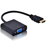 Hdmi To Vga Kablo Tablet Projeksiyon Notebook Uyumlu Siyah