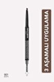 Flormar Triple Brow 3'ü 1 Arada Kremsi Dokulu Kaş Makyaj Kalemi
