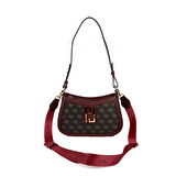 Silver Polo  Kadın Çapraz Çanta 1132-48653 SILVER POLO ÇAPRAZ Kadın ÇANTASI M178 KAHVE SARI-MAT BORDO