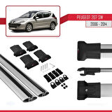 Peugeot 207 SW 2006-2014 Arası ile Uyumlu FLY Model Ara Atkı Tavan Barı Gri 2 Adet