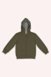 Erkek Çocuk Fermuarlı Sweatshirt Lila