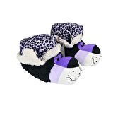 SİA ÇANTA EVA COMFORTLİNE KAYDIRMAZ TABAN ,RUFİDİK ŞİRİN ÜŞÜMEYEN AYAKLAR TÜYLÜ SEVİMLİ  MOR DALMAÇYALI FİGÜRLÜ PANDUF