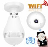Wifi 360 Derece Ampul Kamera Panoramik Bakıcı Güvenlik Kamerası Balık Gözlü Ampul Kamera