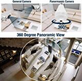 Wifi 360 Derece Ampul Kamera Panoramik Bakıcı Güvenlik Kamerası Balık Gözlü Ampul Kamera