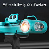 Monozone  5in1 Bisiklet Feneri Şarjlı Telefon Tutucu+Korna +Sis Farı 3500Mah PowerBank Scooter Lambası 
