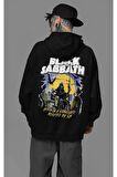 Black Sabbath Baskılı Unisex Oversize Rock Metal Hoodie