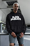 Black Sabbath Baskılı Unisex Oversize Rock Metal Hoodie