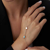 Turkuaz Taşlı Kalpli Şahmeran