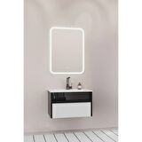 Sable 65 Cm Beyaz Lavabolu Banyo Dolabı - Siyah Beyaz