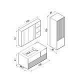 Boneta 100 Cm Banyo Dolabı - Boy Dolap Dahil