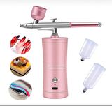 Boya Makinesi Airbrush Kiti Protez Tırnak Cihazı Şarj Edilebilir Kablosuz Kompresör Tabanca Seti