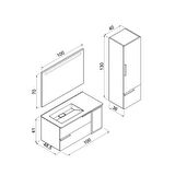 Monza 100 Cm Banyo Dolabı - Boy Dolap Dahil