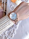 Ferro Hasır Kordonlu Rose Gold Kararmaz Renk Atmaz 3 Atm  Özel Tasarım Kadın Kol Saati BF21934CWT-C