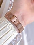 Ferro Hasır Kordonlu Rose Gold Kararmaz Renk Atmaz 3 Atm  Özel Tasarım Kadın Kol Saati BMN8C1112FF