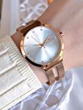 Ferro Hasır Kordonlu Rose Gold Kararmaz Renk Atmaz 3 Atm  Özel Tasarım Kadın Kol Saati BF2996CWT