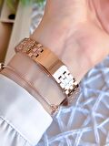 Ferro Rose/Gold Renk Kararmaz Renk Atmaz 3 Atm  Özel Tasarım Kadın Kol Saati EFL21252C