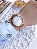 Ferro Rose Gold Renk 3 Atm Suya Dayanıklı Çelik Kordon Özel Tasarım Kadın Kol Saati BF21099AWT-C