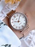Ferro Rose Gold Renk 3 Atm Suya Dayanıklı Çelik Kordon Özel Tasarım Kadın Kol Saati BF2994AWT