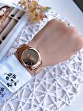 Ferro Rose Gold Renk 3 Atm Suya Dayanıklı Çelik Kordon Özel Tasarım Kadın Kol Saati BF21071AWT