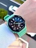 Joefox G-SHOCK Kasa Turkuaz Digital/Analog 5 Atm Suya Dayanıklı 2 Yıl Garantili Spor Kol Saati J-GS22