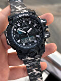Joefox Digital Ve Analog 2 Yıl Garantili Kronmetre+Takvim+Alarm+Aydınlatma Erkek Kol Saati JOE.BK14