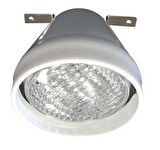 Gurcata lambası. Gövde beyaz, sert PVC, braketi paslanmaz çeliktir. 12V/35W