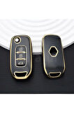 Renault Express Van Sustalı Anahtar Kılıfı Siyah-Gold