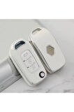 Renault Captur Sustalı Anahtar Kılıfı Beyaz-Silver