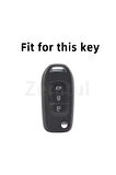 Renault Clio 5 Sustalı Anahtar Kılıfı Siyah-Silver