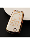 Opel Mokka Beyaz Gold Anahtar Kılıfı