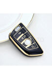 Bmw F40 F44 G20 G22 G30 X1 X3 G01 Siyah-Gold Anahtar Kılıfı