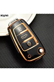 Audi A4 Siyah-Gold Anahtar Kılıfı