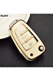 Audi Q7 Beyaz-Gold Anahtar Kılıfı
