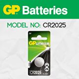 Gp CR2025 3V Alkalin Düğme Pil (Saat-Kumanda-Baskül)