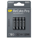 GP RECYKO PRO 800 MAH Nİ-MH 1.2 VOLT AAA İNCE KALEM ŞARJLI PİL 4LÜ PAKET GP85AAAHCB-2EB4 (GPRHCH83B205)