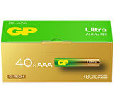 GP Batteries G-TECH Ultra Alkalin İnce LR03 - AAA Boy 1.5V Pil 40'lı Kutu
