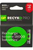 thestorex Batteries ReCyko Pro AAA İnce Ni-Mh Şarjlı Pil, 1.2 Volt, 6'lı Kart gextr 657515