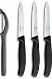 Victorinox Soyacak, Soyma Ve Domates Bıçağı Seti Siyah