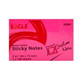 Eagle 50x75 mm Neon Renk Yapışkanlı Not Kağıdı 100 Yaprak (656N) Pembe