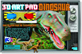 3D Art Pad Dınosaur / 3D Dinozor Gözlüklü Kitap Poster Boyama