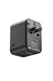35W 1-World 5-Port AC Seyahat Piriz Dönüştürücü Charger (Titanium) uyumlu